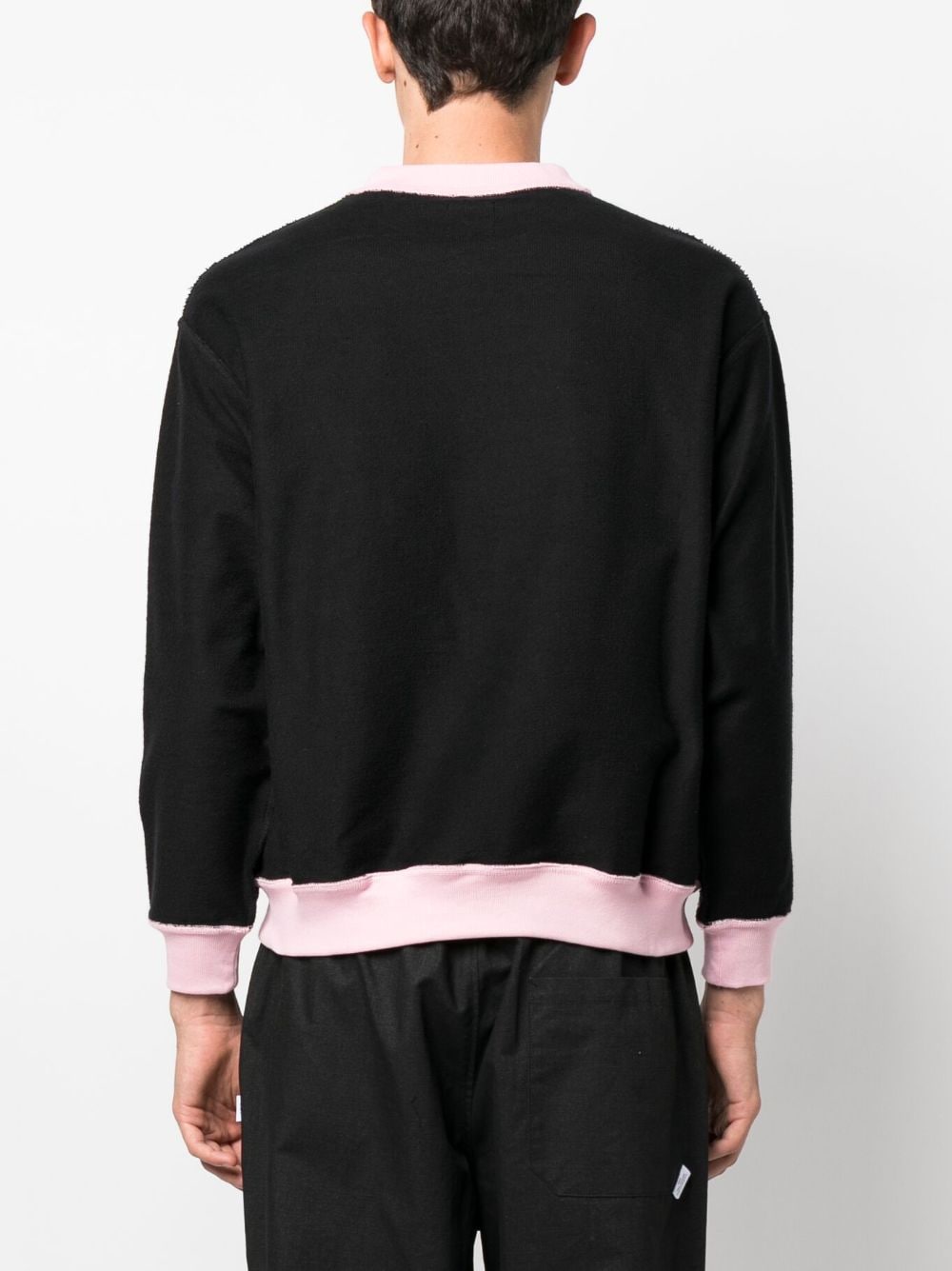 Shop Paccbet Illustration-style Embroidery Cotton Sweatshirt In Black