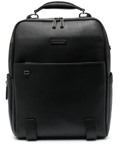 PIQUADRO logo-patch leather backpack