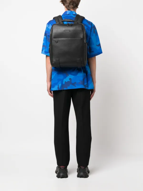 PIQUADRO ブラック レザーバックパック PIQUADRO レザーバックパック | ブラック | FARFETCH JP