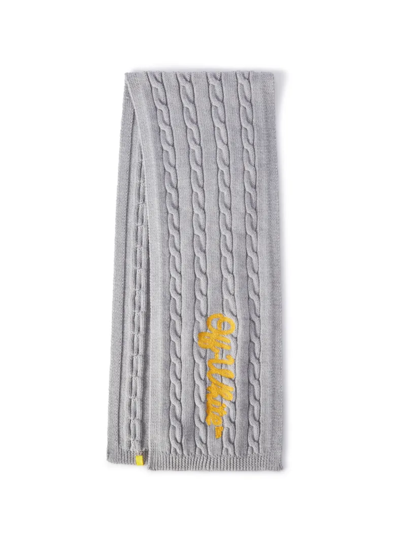OFF SCRIPT CABLE SCARF MELANGE GREY YELL
