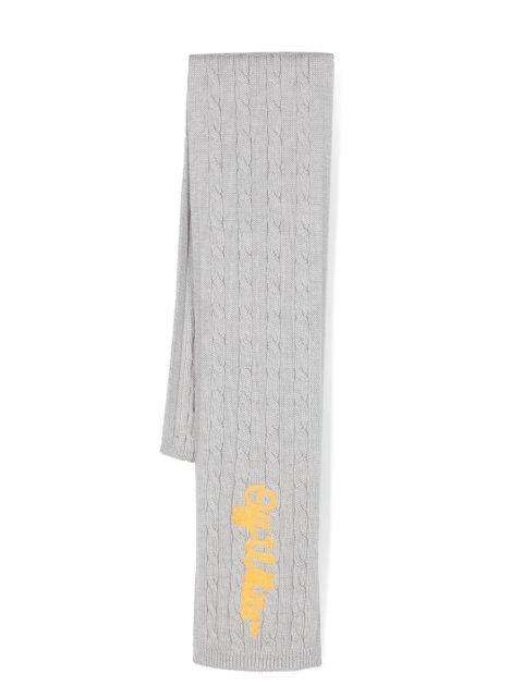 Off-White Kids Off Script cable-knit scarf