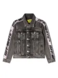 Off-White Kids logo-print strap denim jacket - Grey