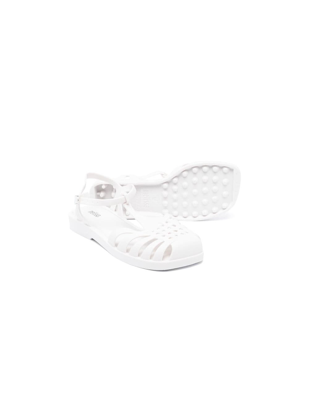 Shop Mini Melissa Aranha Caged-toe Sandals In White