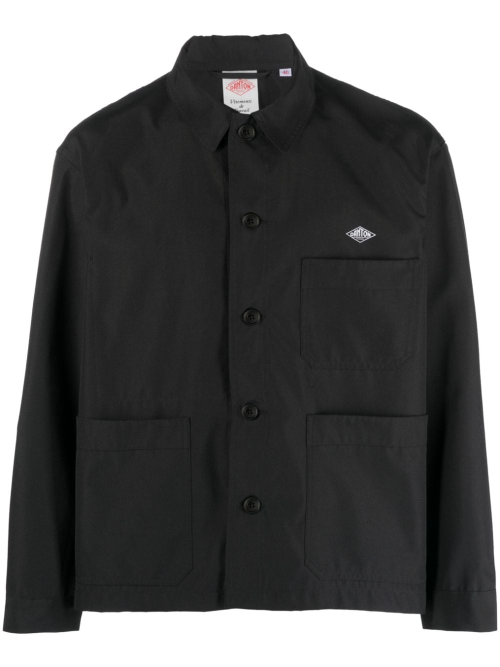 Danton logo-print shirt jacket - Black