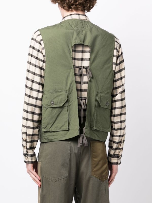 Engineered Garments V-neck Cotton Vest - Farfetch