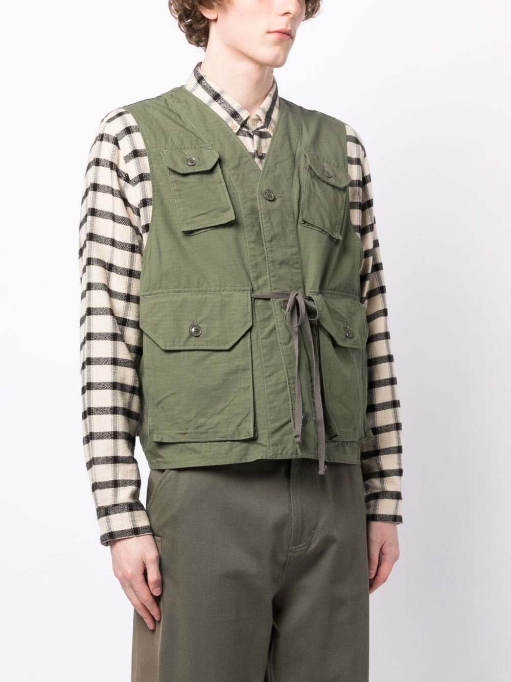 Engineered Garments V-neck Cotton Vest - Farfetch