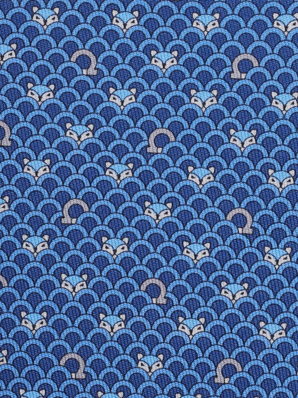 Ferragamo fox-print silk tie - Blauw