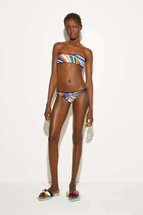 Iride-Print Bandeau Bikini Top