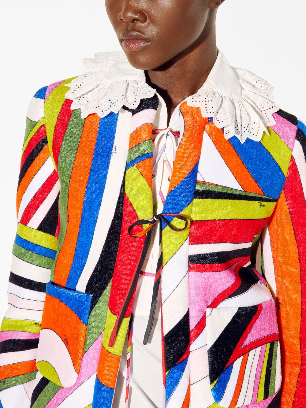 Shop Pucci Iride-print Cotton Jacket In Mehrfarbig