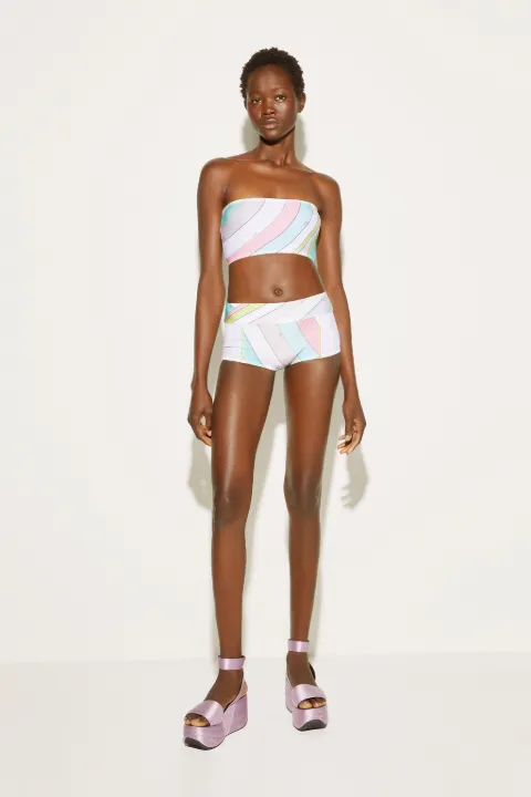 Iride-Print Bandeau Bikini Top