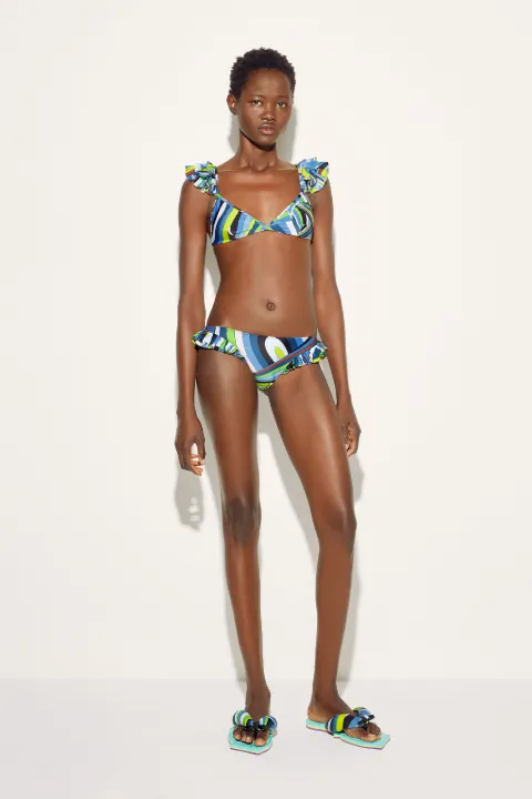Iride-Print Ruffled Bikini 