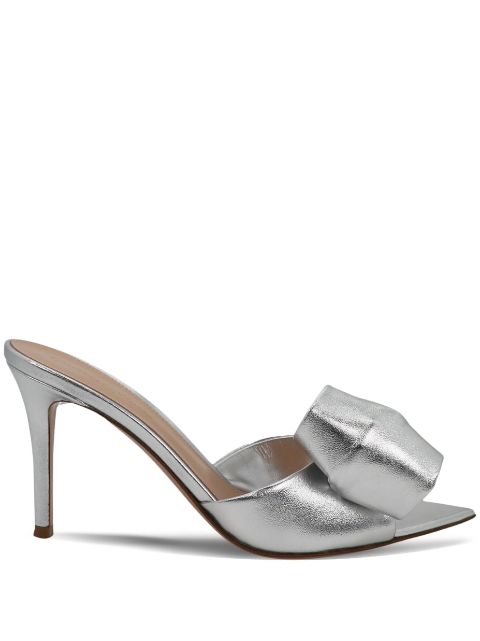 Gianvito Rossi Bow metallic heeled mules Women