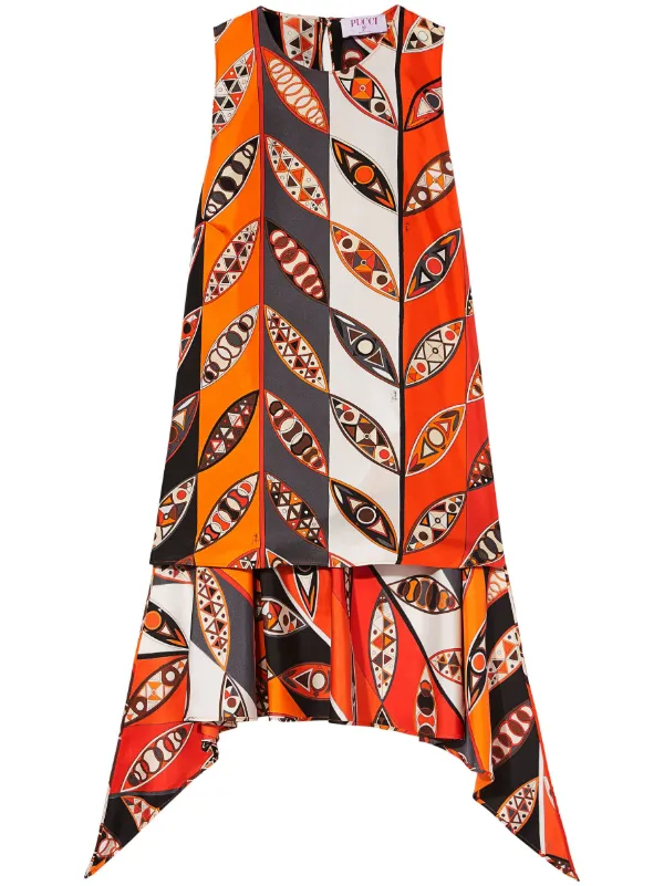 Pucci Graphic-print Sleeveless Blouse in Red