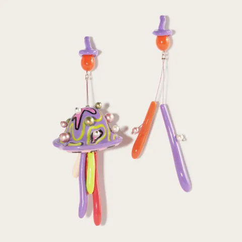 Abstract-Mushroom Earrings