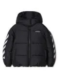 Off-White Kids Bookish logo-print puffer jacket - Black