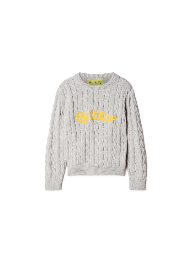 Strickpullover mit Off Schriftzug