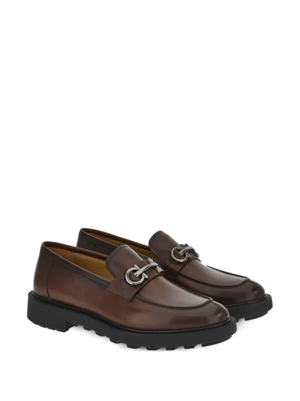 Ferragamo Gancini-buckle Leather Boat Shoes - Farfetch