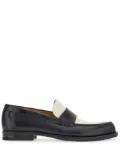 Ferragamo logo-debossed two-tone loafers - White