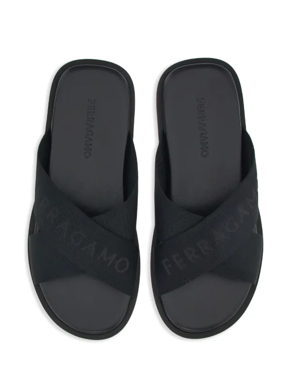 Black discount ferragamo slides