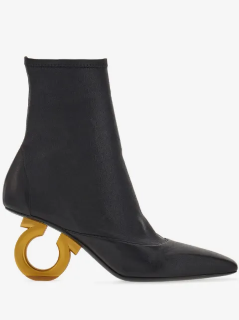 Gancini pointed-toe ankle boots