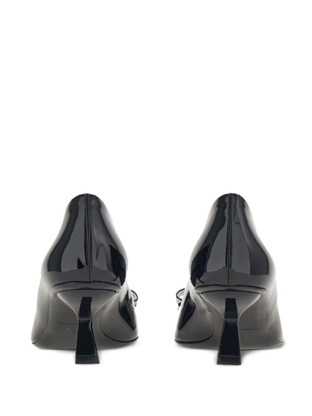 Shop Ferragamo 55mm Vara-bow Patent Leather Pumps In Black