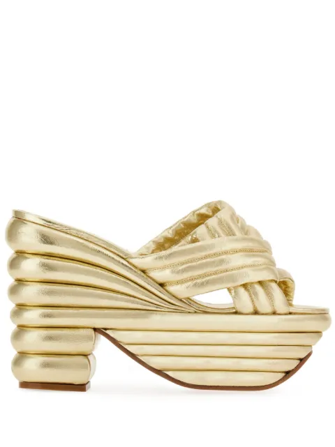 Ferragamo padded-design platform sandals