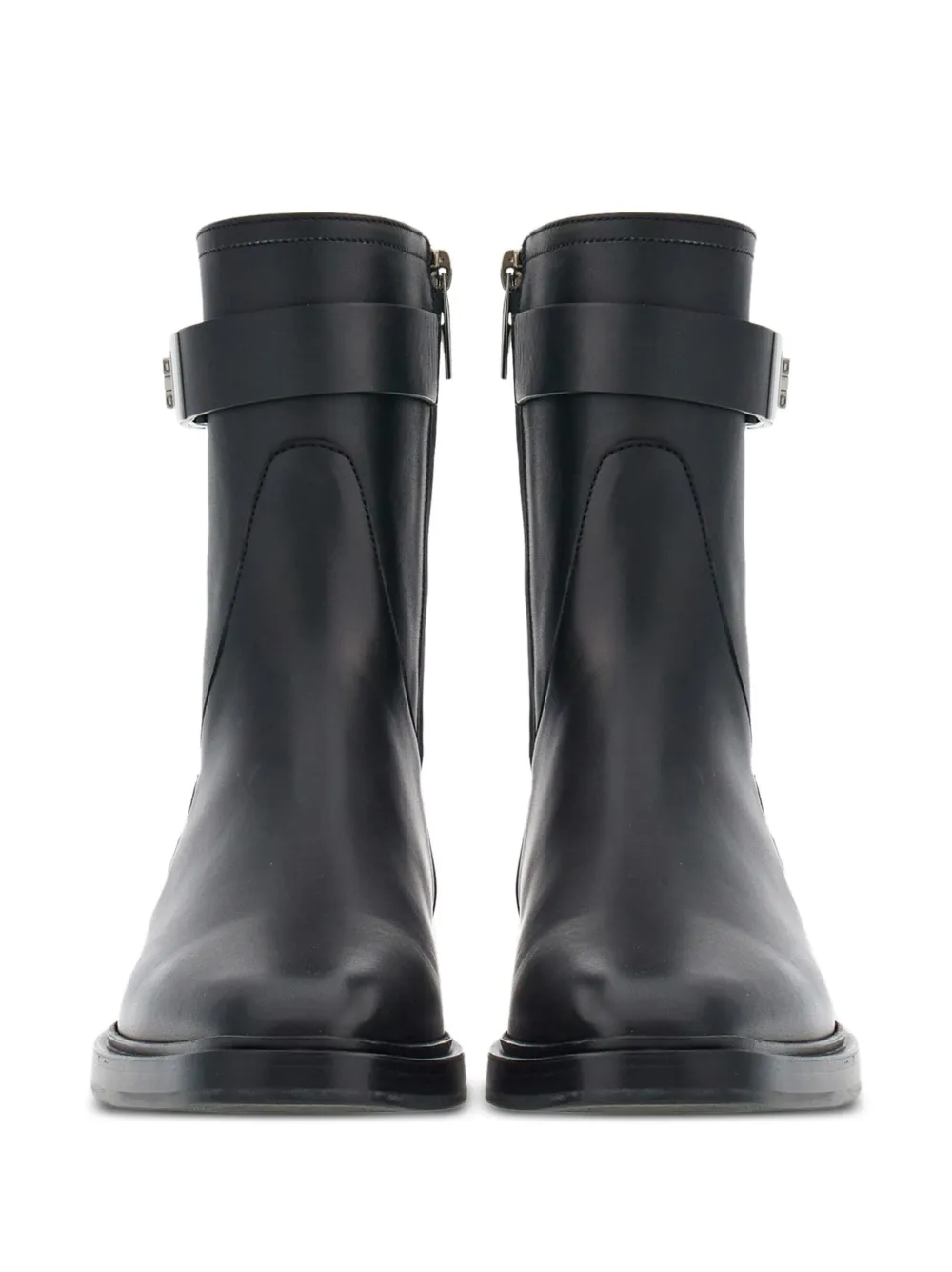 Shop Ferragamo Gancini-buckle Leather Ankle Boots In Black