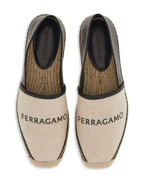 Ferragamo logo-print flat espadrilles