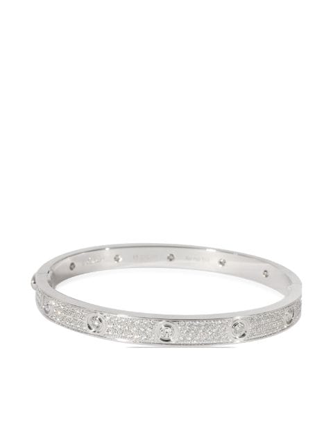 Cartier pre-owned Love armbånd i 18 karat hvidguld med diamanter