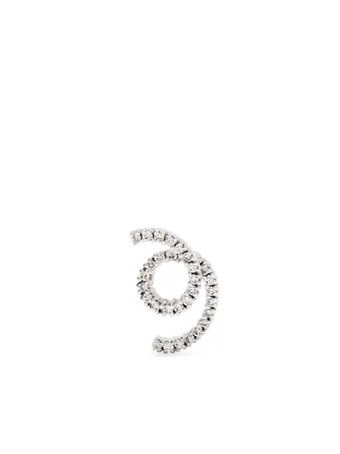 Delfina Delettrez arete Loop en oro blanco de 18kt con diamantes