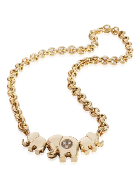 Chopard Pre-Owned 18kt yellow gold Happy Diamond Elephant diamond necklace