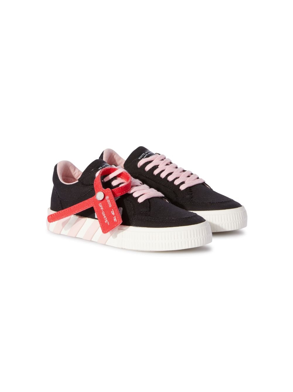 Off-white Kids' Vulcanized Lace-up Sneakers In Black