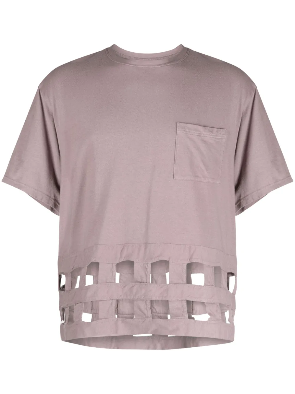 KAPITAL T-shirt met vensterruit Paars