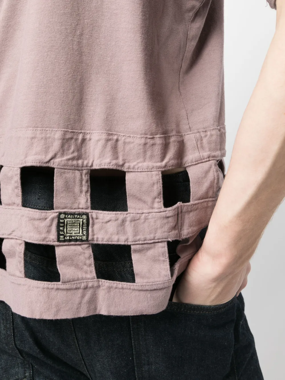 KAPITAL T-shirt met vensterruit Paars