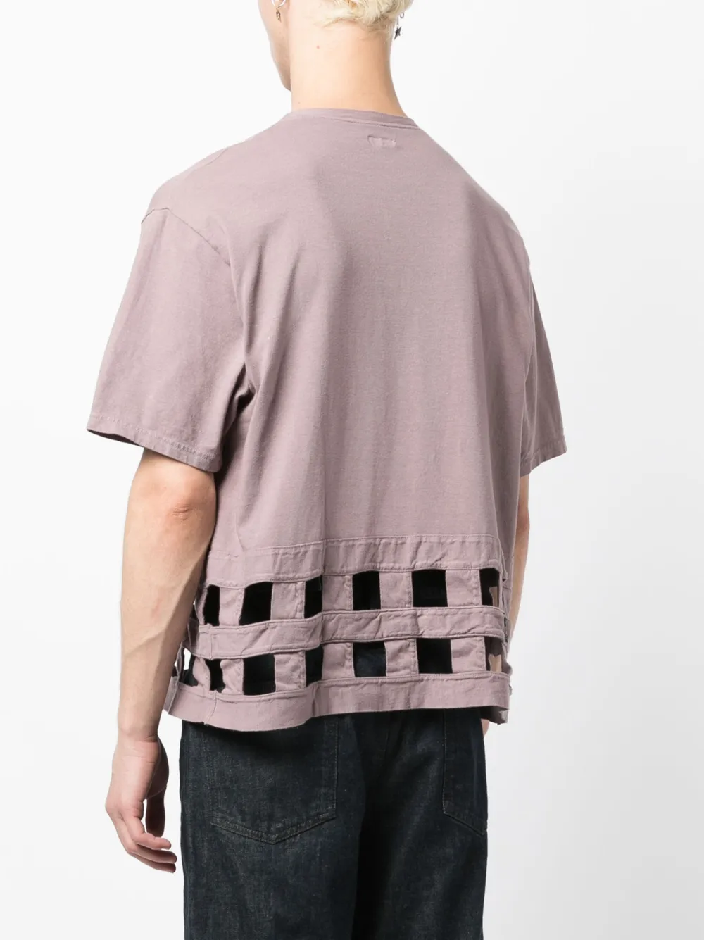 KAPITAL T-shirt met vensterruit Paars
