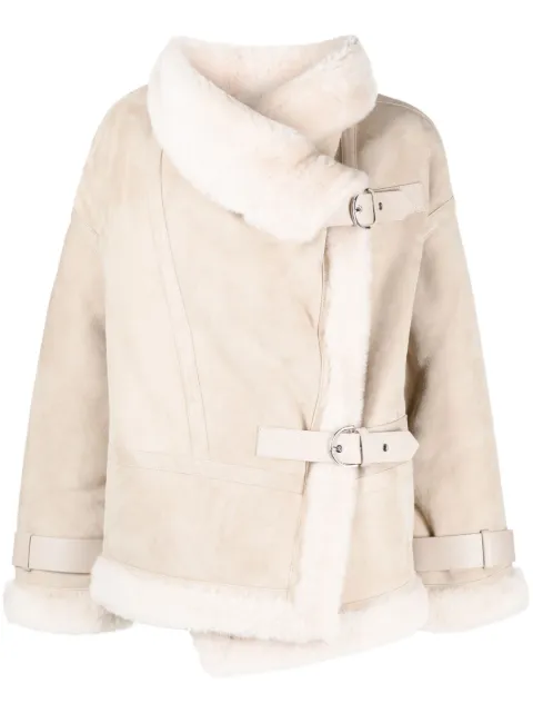 Shoreditch Ski Club Darling shearling-trim suede jacket