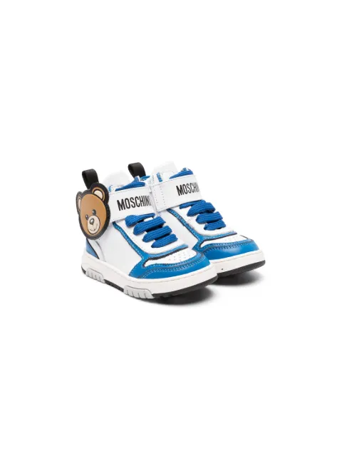 Moschino Kids Teddy Bear-patch leather sneakers