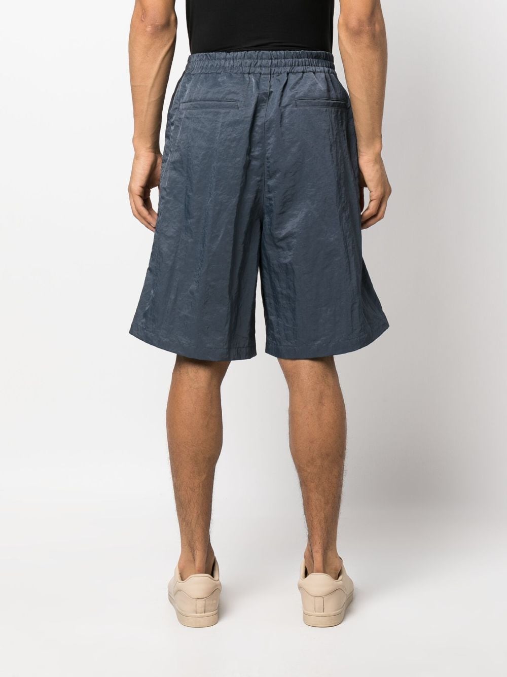 Shop Le 17 Septembre Knee-length Elasticated-waistband Shorts In Blue