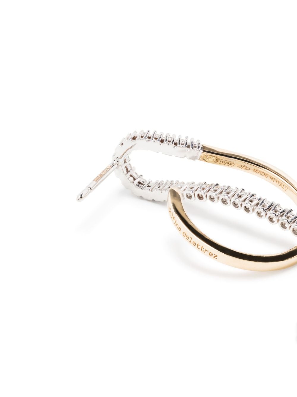 Shop Delfina Delettrez 18kt Gold And Diamond Loop Drop Earrings