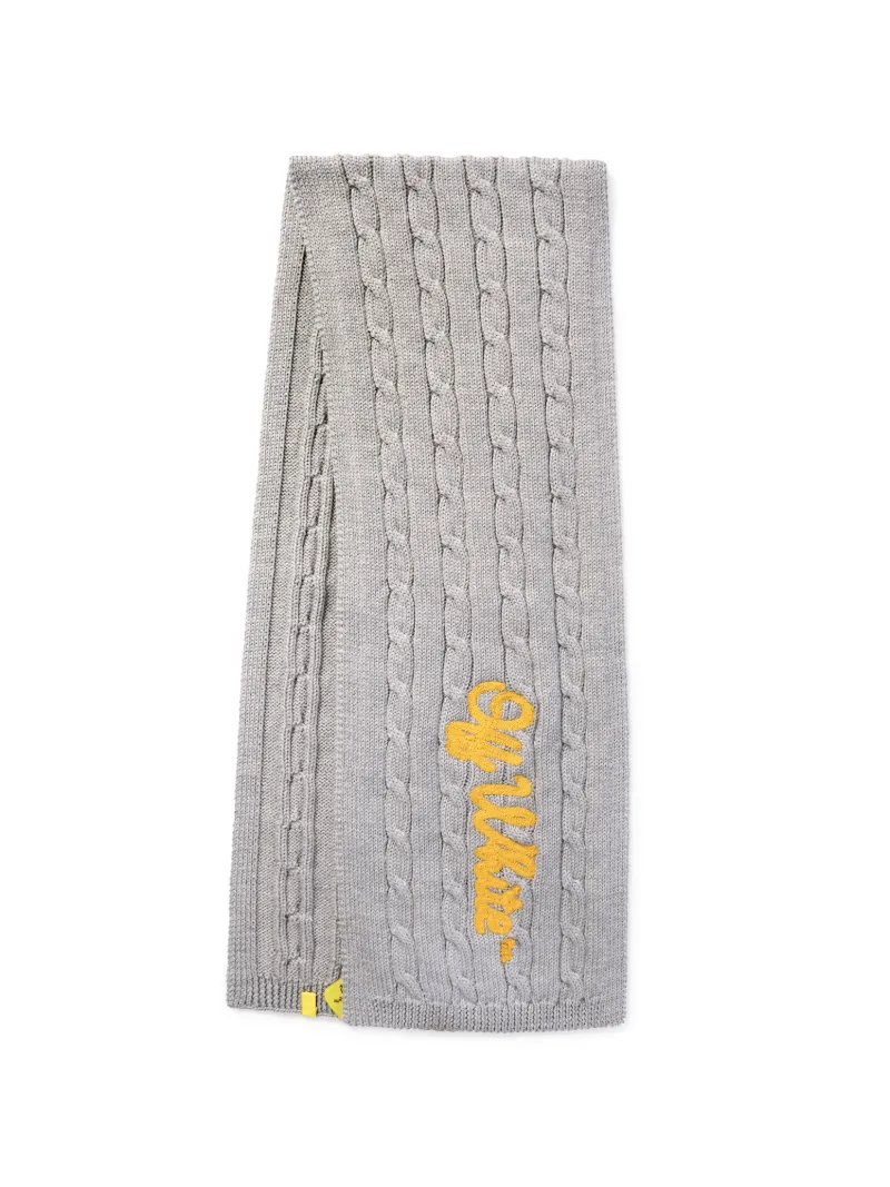 OFF SCRIPT CABLE SCARF MELANGE GREY YELL
