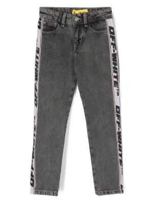 Fendi Kids FF logo-embroidered Jeans | Blue | FARFETCH ID