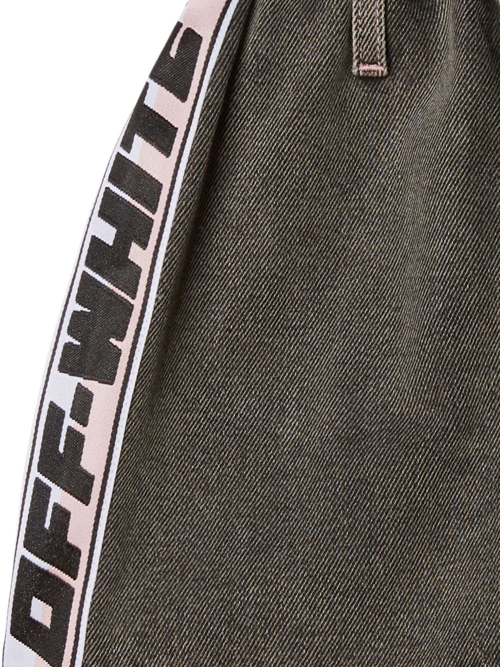 Shop Off-white Logo-tape Denim Skirt In Grey