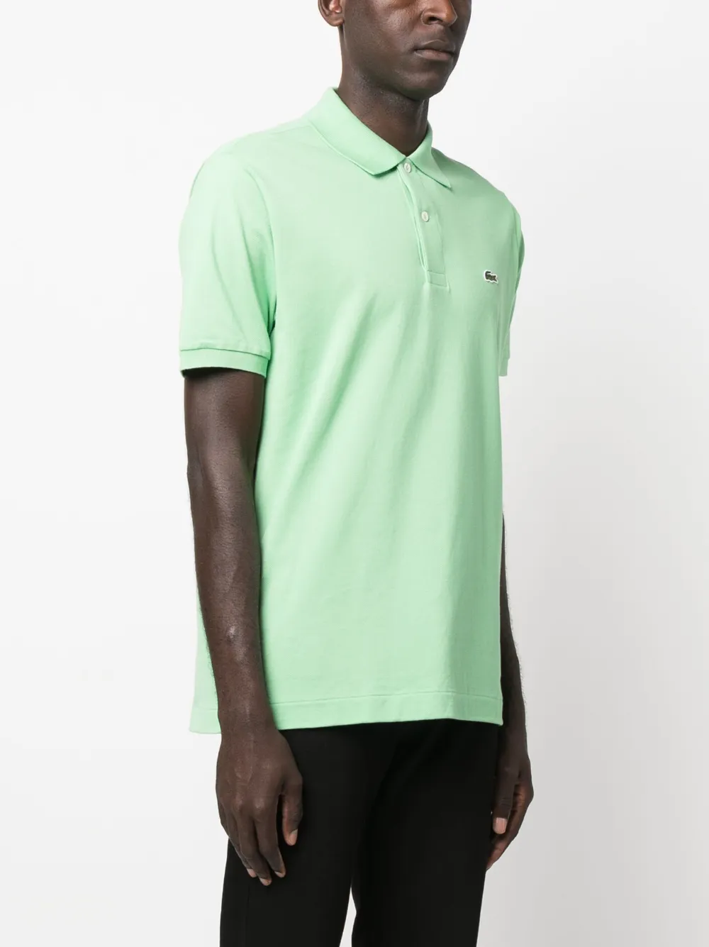 Shop Lacoste Logo-patch Cotton Polo Shirt In Green