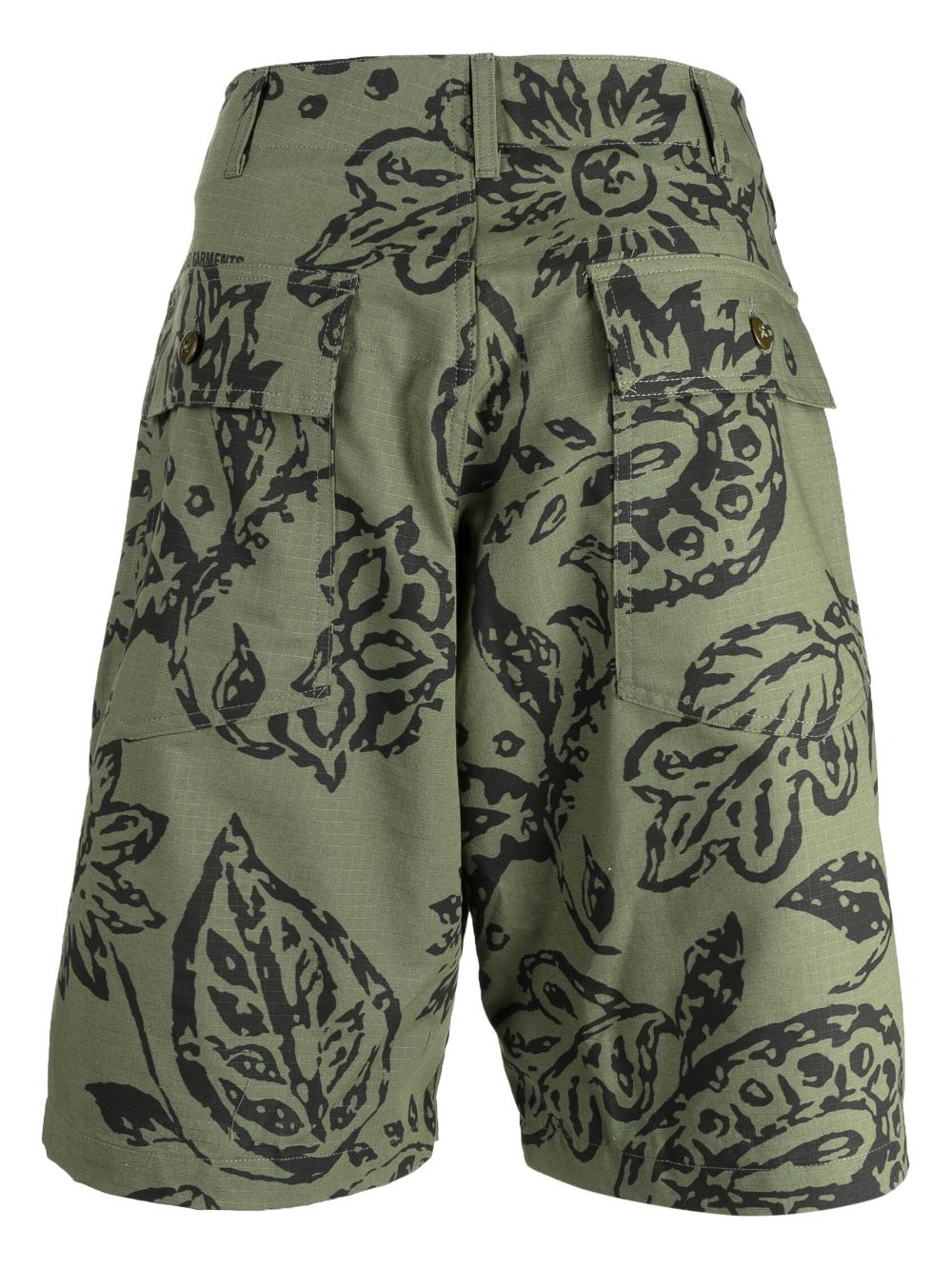 Shop Engineered Garments Fatigue Floral-print Bermuda Shorts In Green