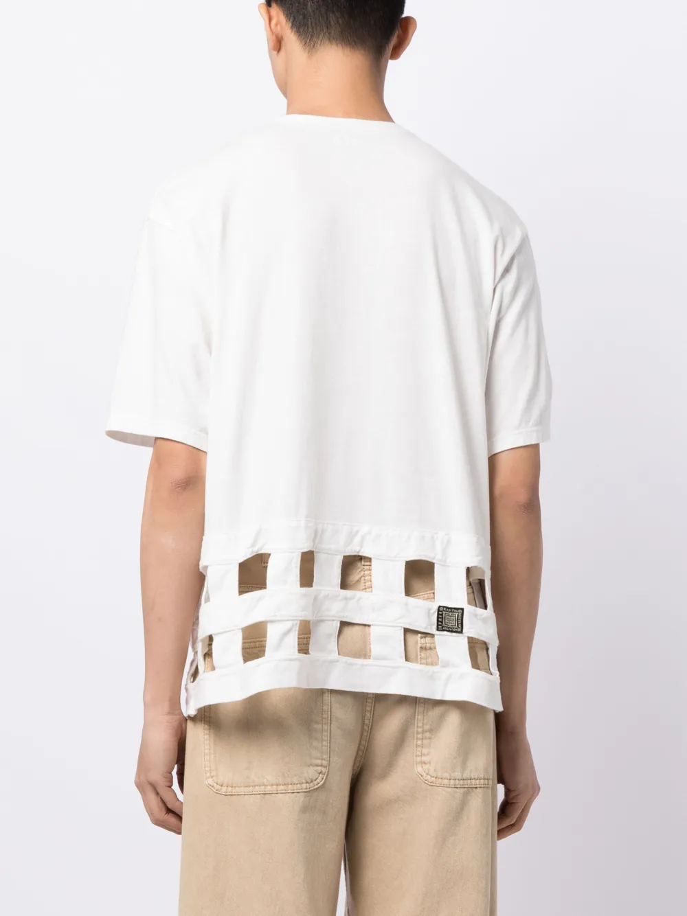 KAPITAL T-shirt met uitgesneden details Wit