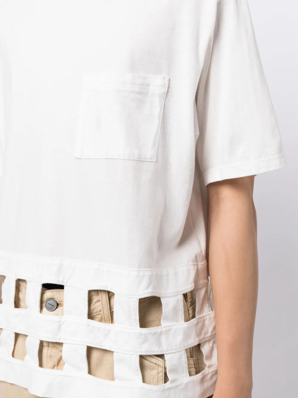 KAPITAL T-shirt met uitgesneden details Wit