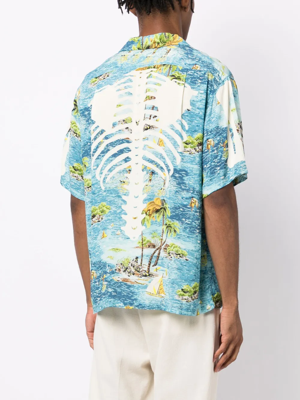KAPITAL Overhemd met print Blauw