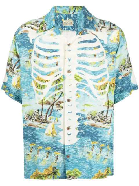 KAPITAL Kamekameha Bone graphic-print shirt