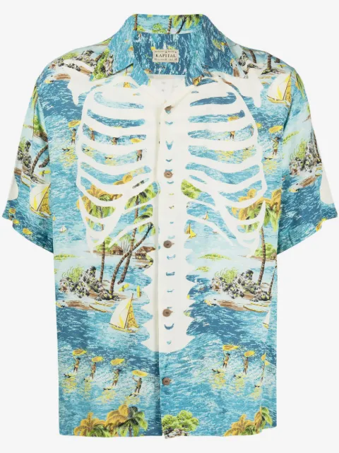 KAPITAL chemise Kamekameha Bone à imprimé graphique