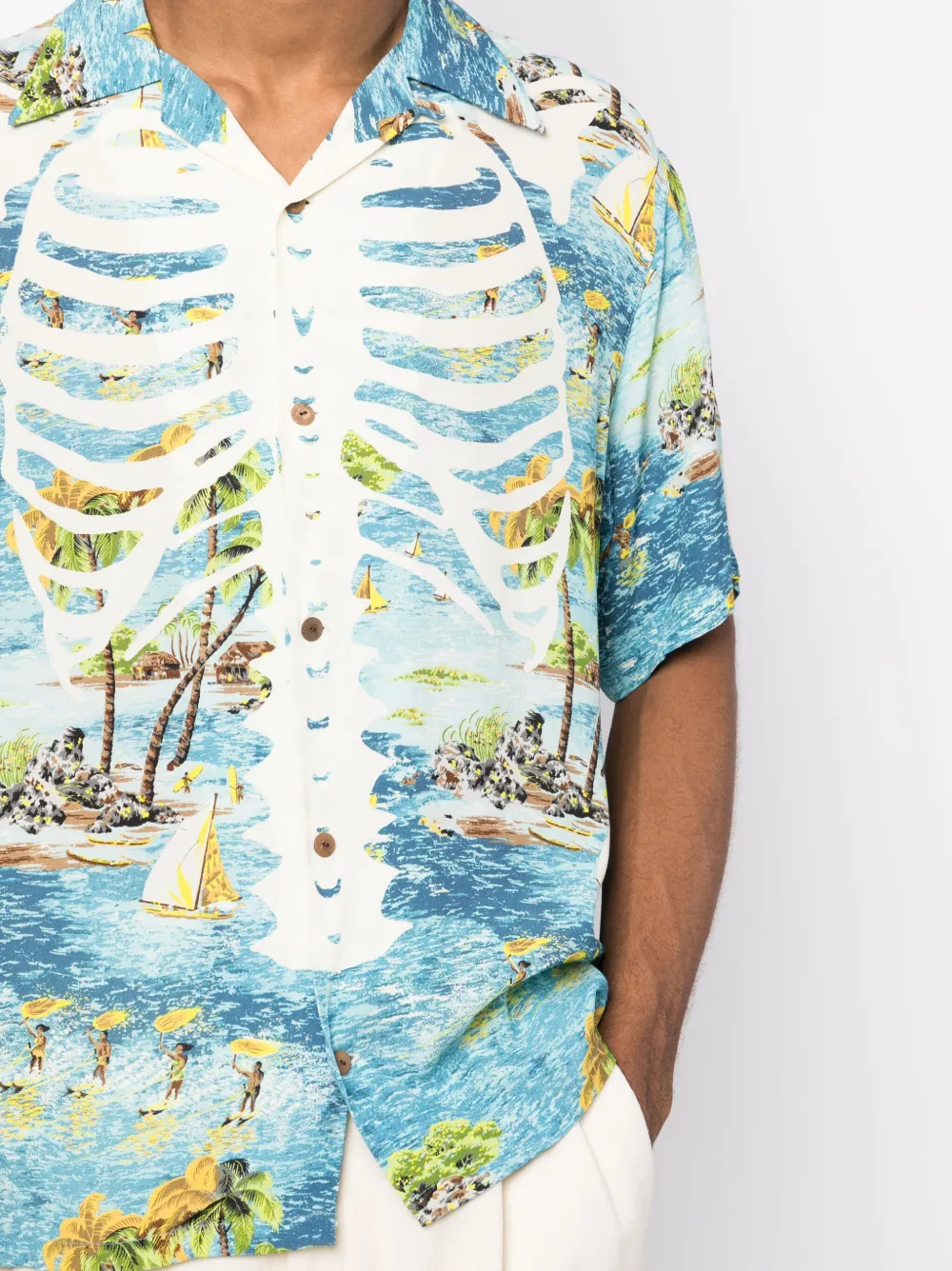 KAPITAL Overhemd met print Blauw